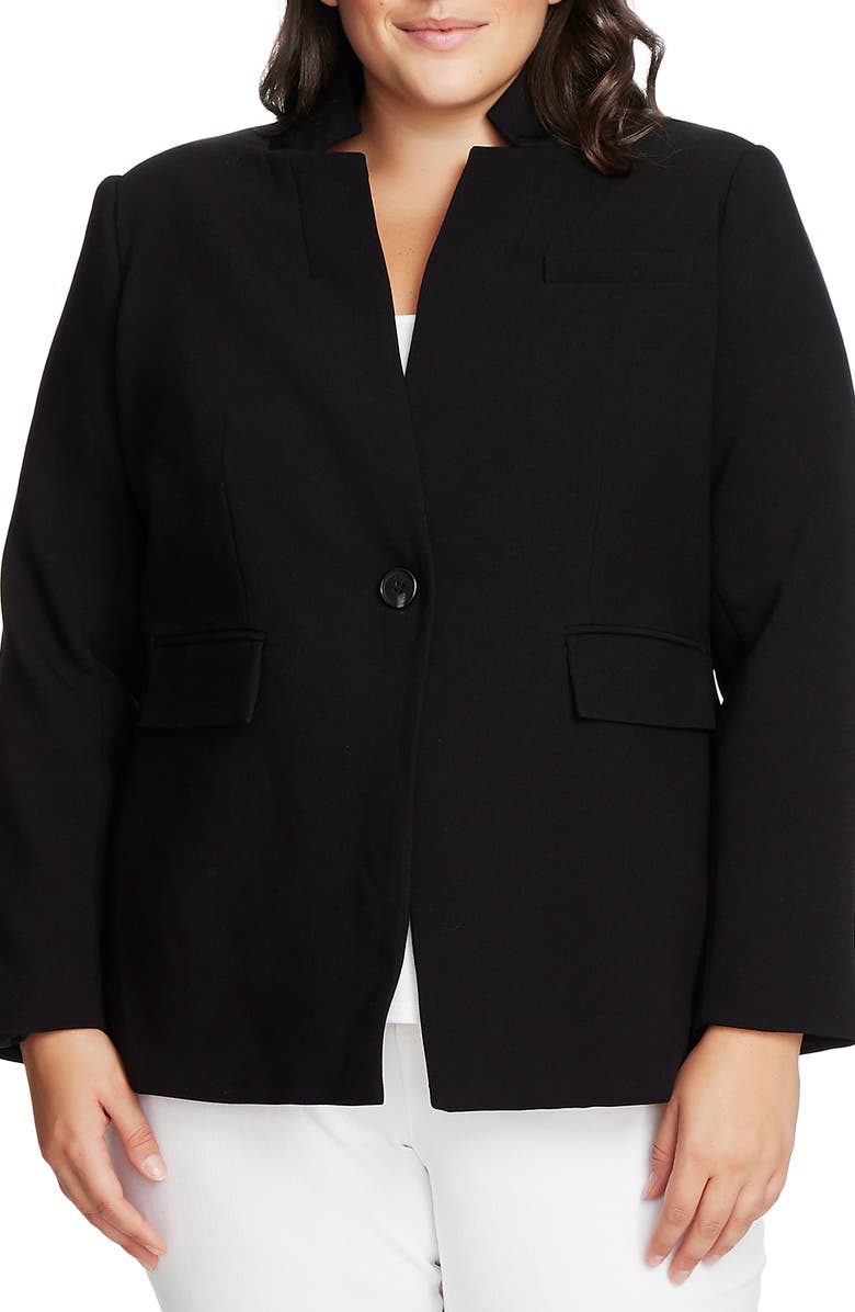 Vince Camuto Convertible Collar Stretch Crepe Blazer, Main, color, 