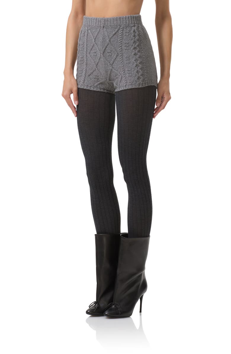 AFRM Benoite Sweater Shorts, Alternate, color, Heather Grey