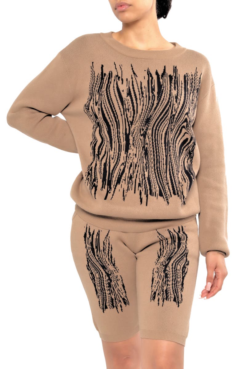 Dai Moda Caviar Crewneck Sweater, Main, color, Brown
