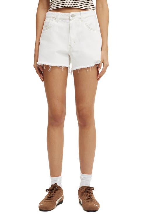 Shop Cotton On Original Denim Short In Vintage White Worn