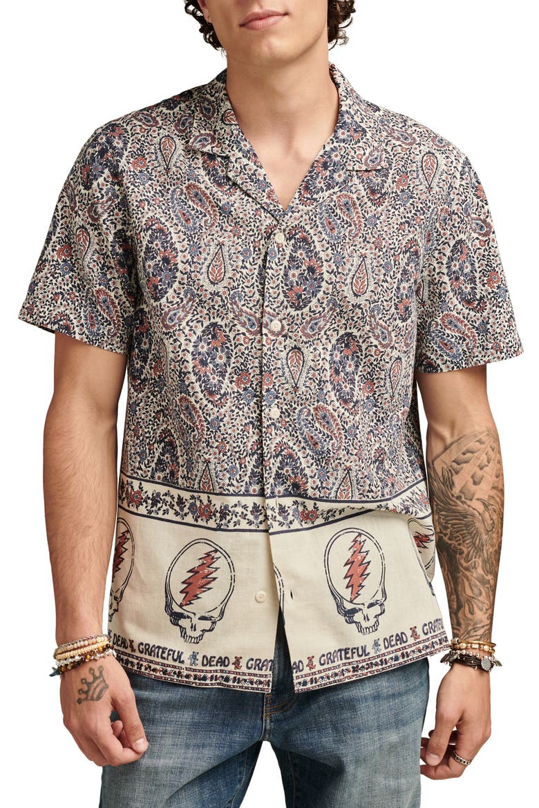 Grateful Dead Floral Camp Shirt, Main, color, MULTI PRINT
