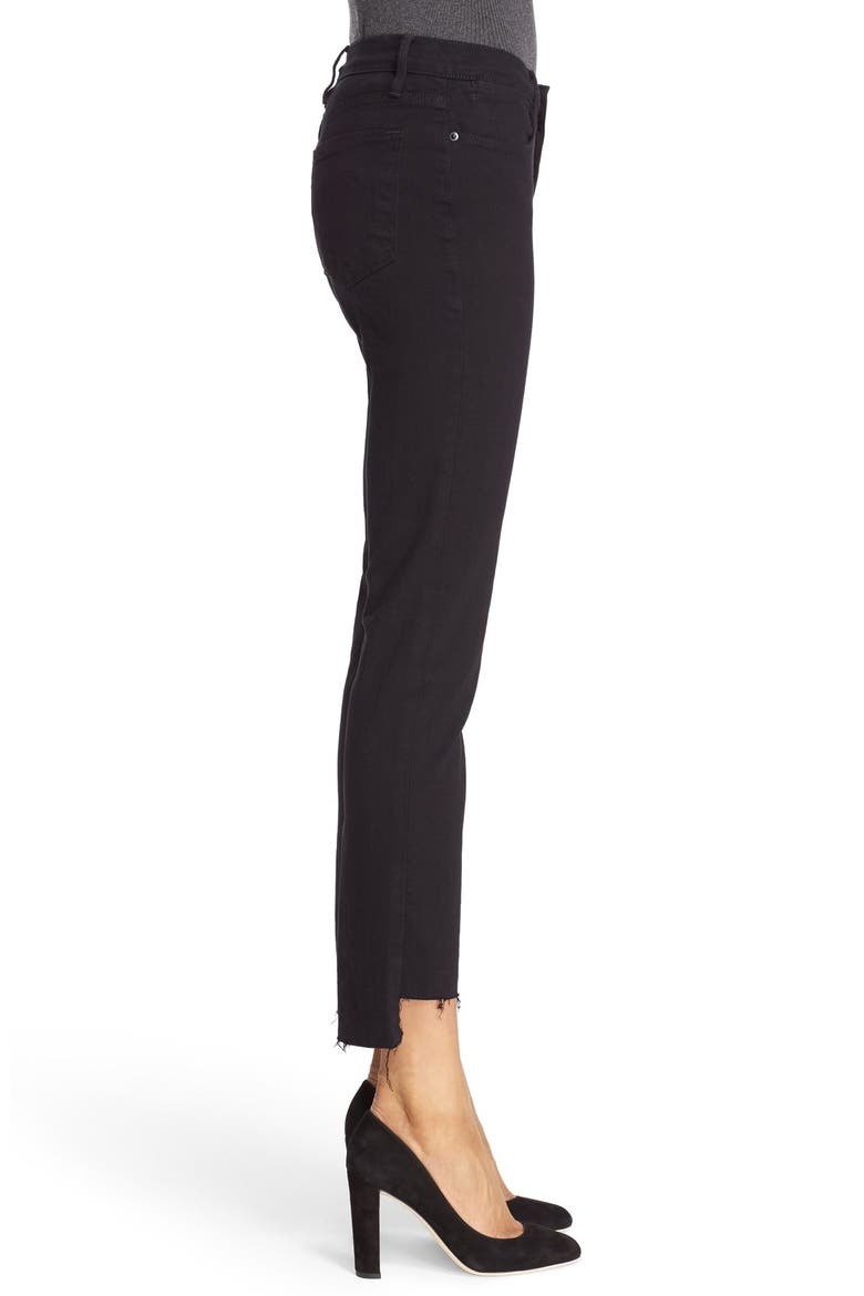 Le High Straight High Waist Staggered Hem Jeans (Nordstrom Exclusive), Alternate, color, FILM NOIR