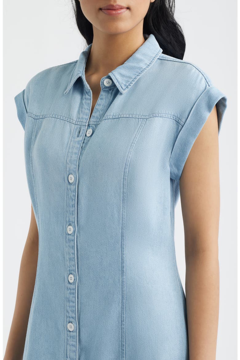 Seamed Denim Dress, Alternate, color, COOL CAPRI WASH