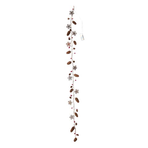 Pinecone Snowflake Led Garland