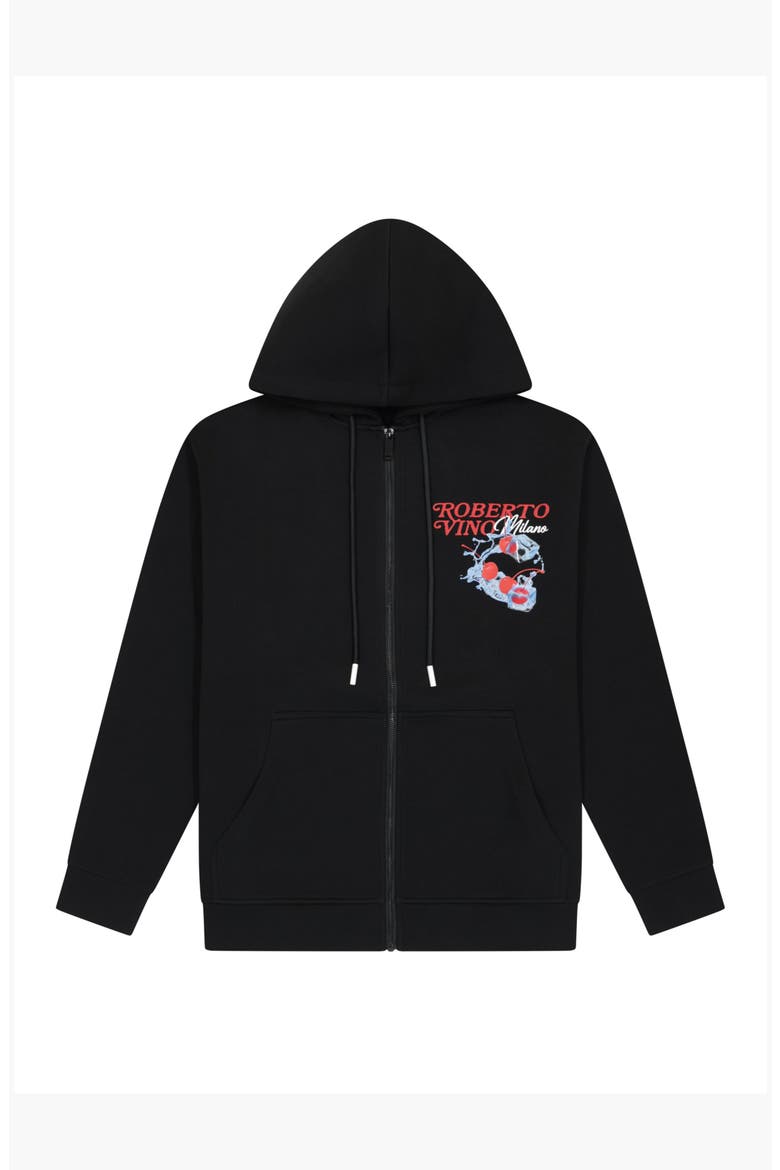 Fresh Cherry Premium Blend Zip Hoodie, Alternate, color, Black