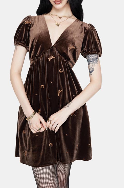 Seraphine Dragonfly Velour Mini Dress