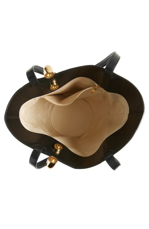 Jacquemus The Medium Bambola Asymmetric Leather Bucket Bag In Black 990
