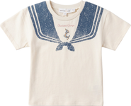Charlotte & George Cotton Spandex Sailor Collar Printed T shirt