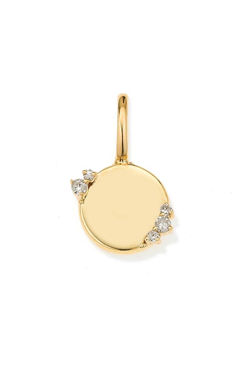 Adina Reyter Diamond Dog Tag Mini Charm, Main, color, 9K Yellow Gold