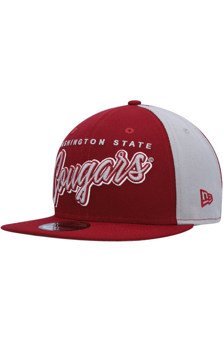 New Era Men's New Era Crimson Washington State Cougars Outright 9FIFTY Snapback Hat, Alternate, color, Crimson