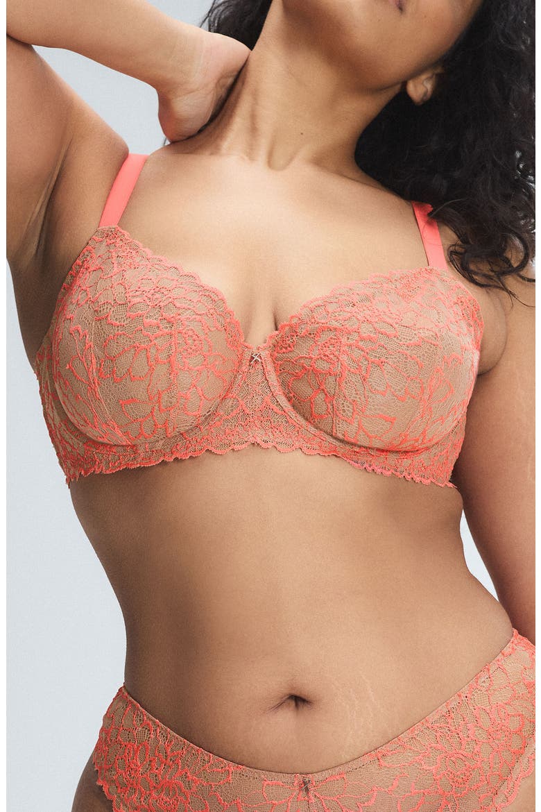 Keepsake Lace Unlined Demi Bra, Alternate, color, TIRAMISU TAN