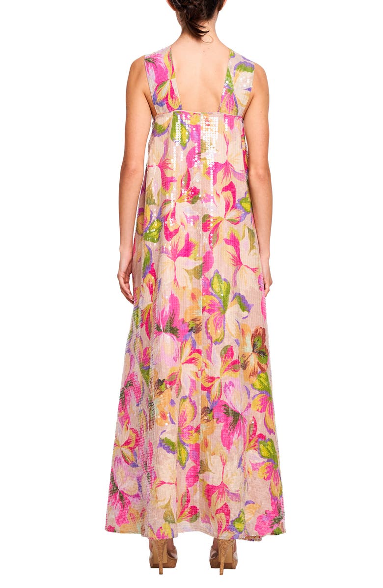 CIEBON Chaka Floral Sequin Maxi Dress, Alternate, color,