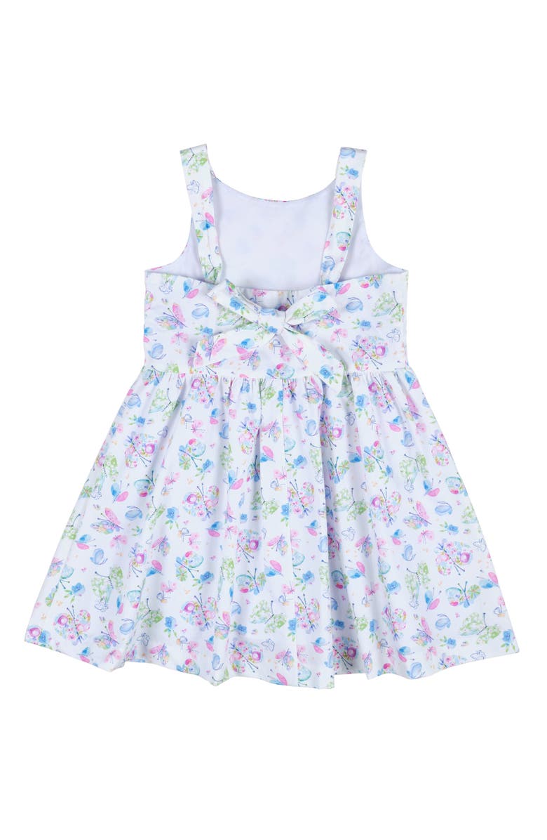 Florence Eiseman Butterfly Print Dress with Back Bow, Alternate, color, White / Multicolor