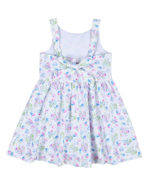 Florence Eiseman Butterfly Print Dress With Back Bow In Multi