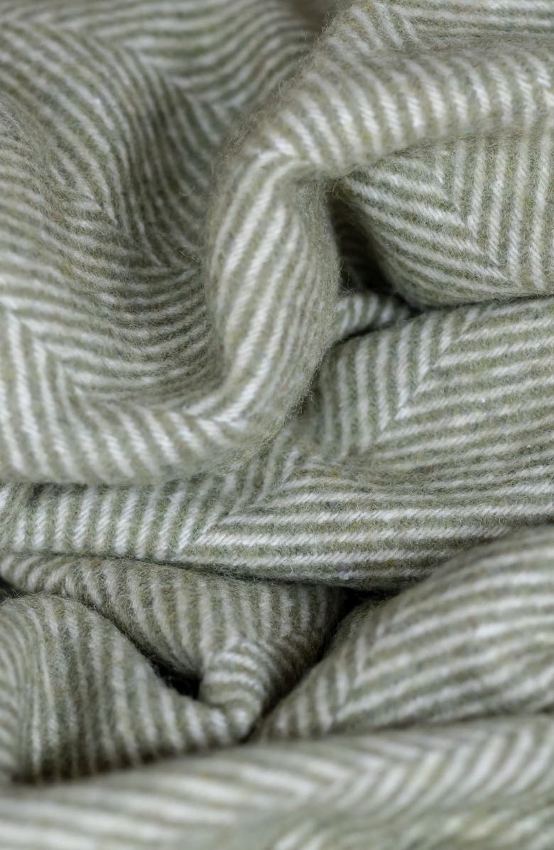 TBCo Recycled Wool Blend Throw Blanket, Alternate, color, Green