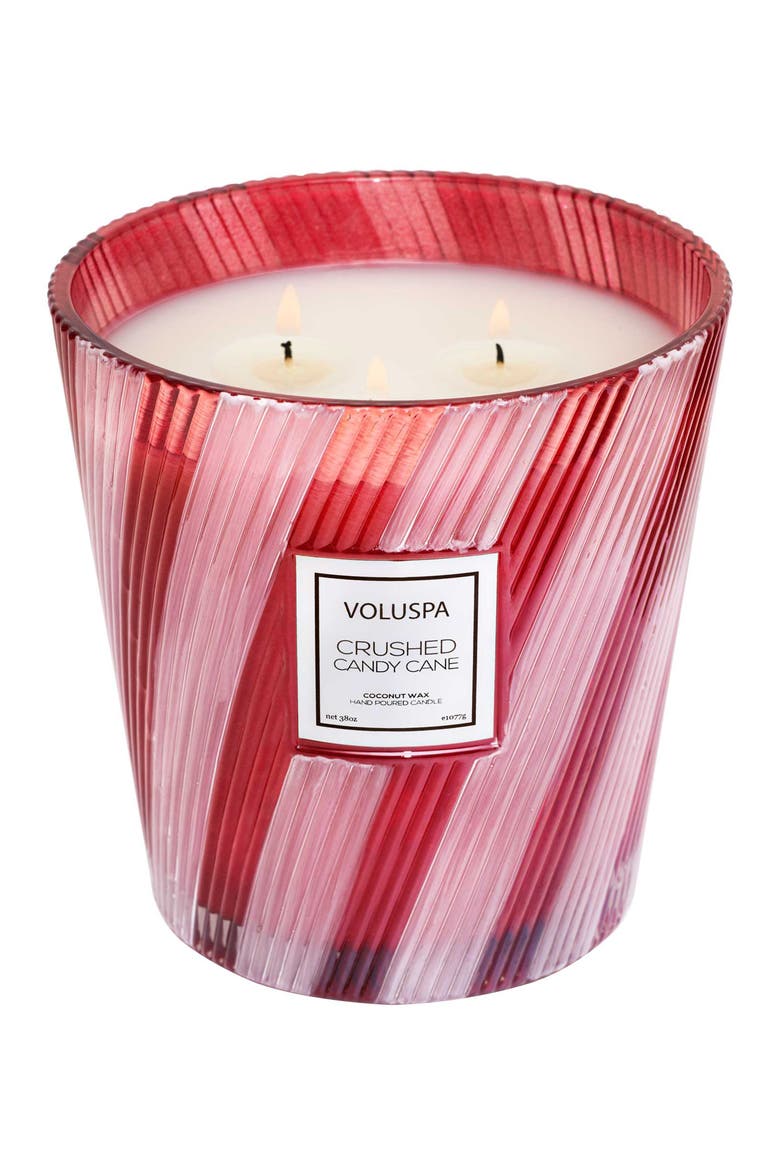 Crushed Candy 3-Wick Candle, Main, color, RED & WHITE