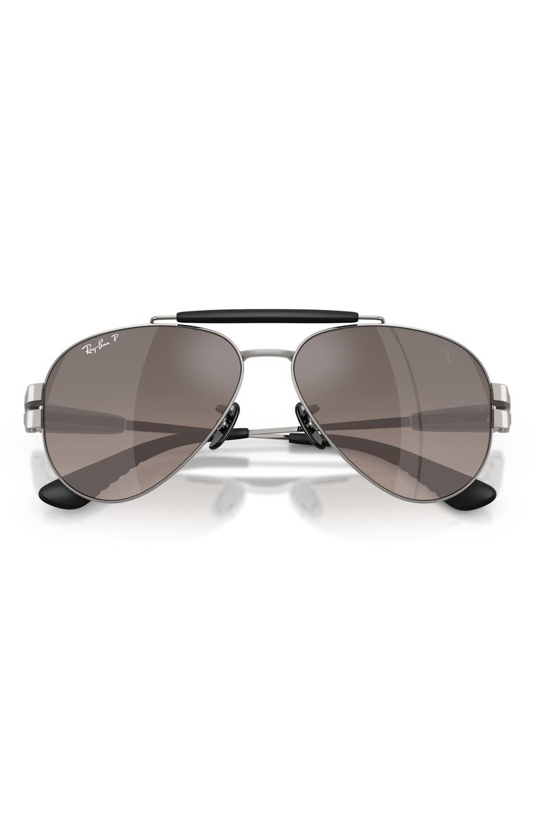 Ray-Ban x Ferrari 58mm Polarized Phantos Sunglasses, Alternate, color, Gunmetal / Grey Gradient Polar