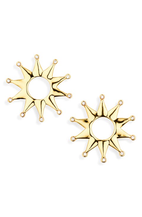 Crystal Sun Stud Earrings