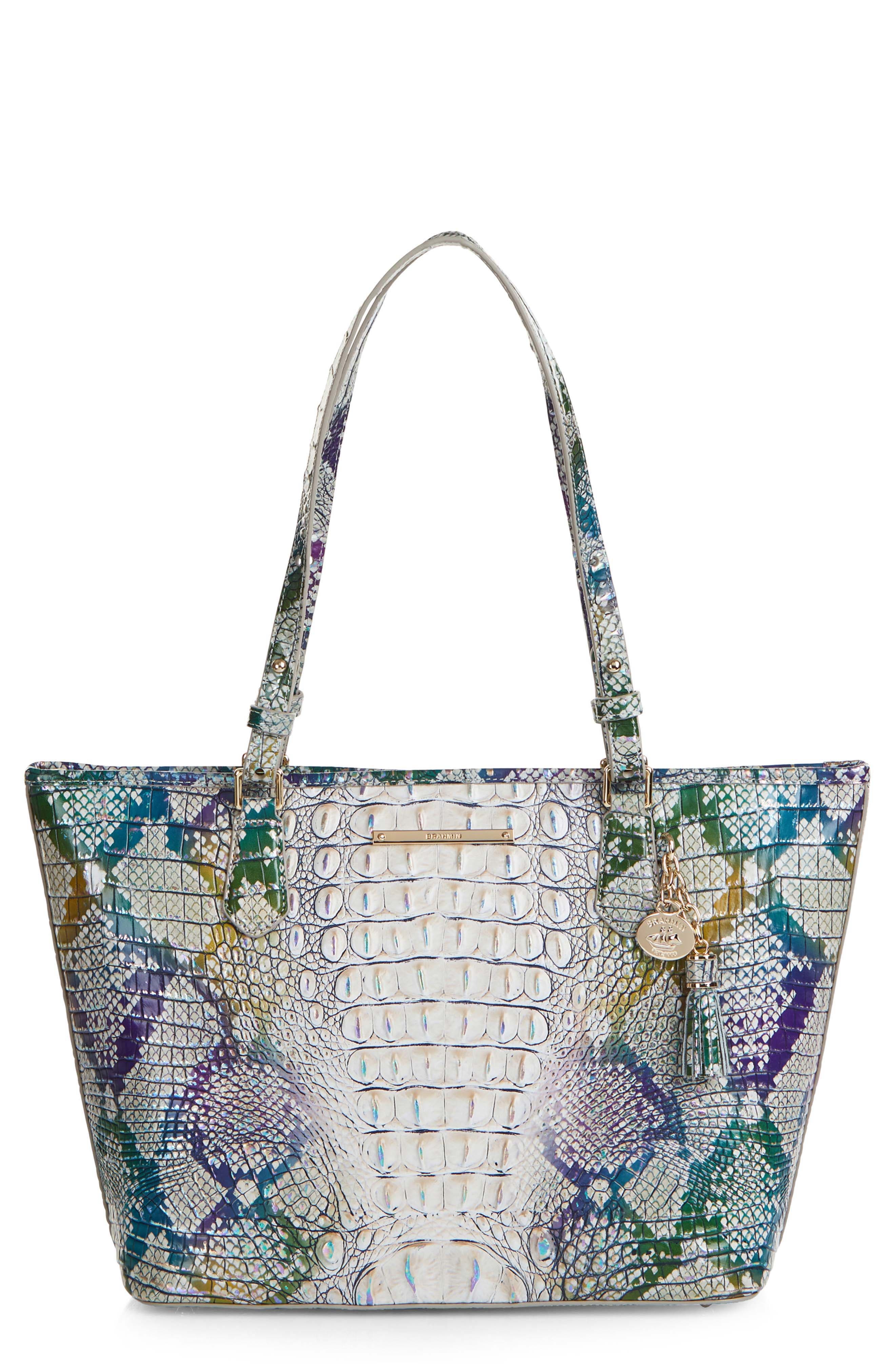 Brahmin Medium Asher Croc Embossed Leather Tote, Main, color, 
