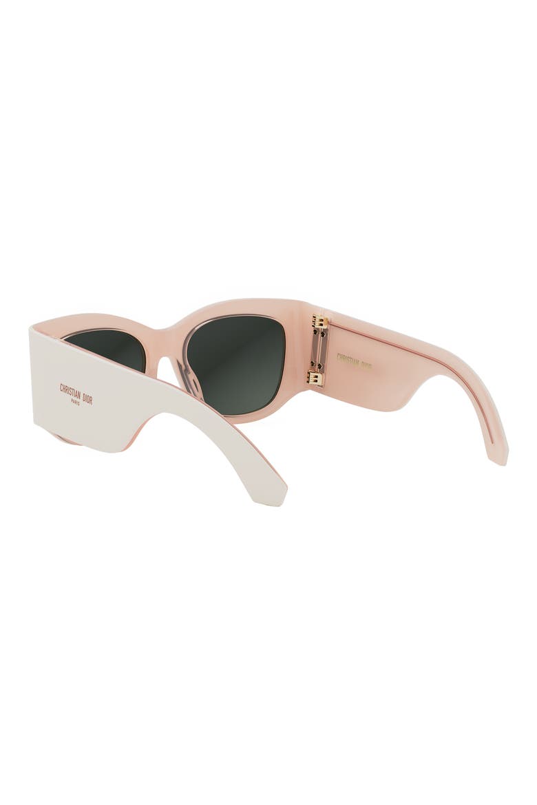 'DiorNuit S1I 54mm Square Sunglasses, Alternate, color, IVORY / SMOKE MIRROR