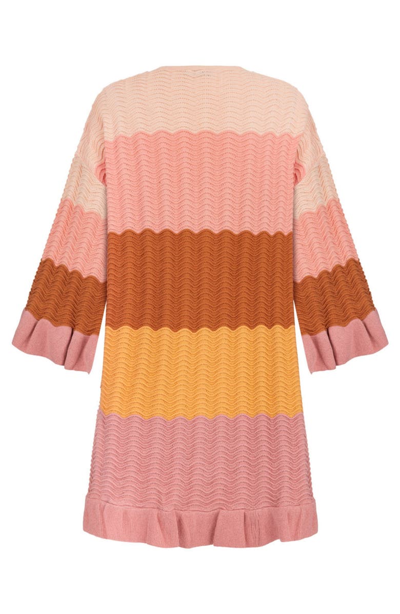 Nocturne Printed Flounce Knit Cardigan, Alternate, color, 