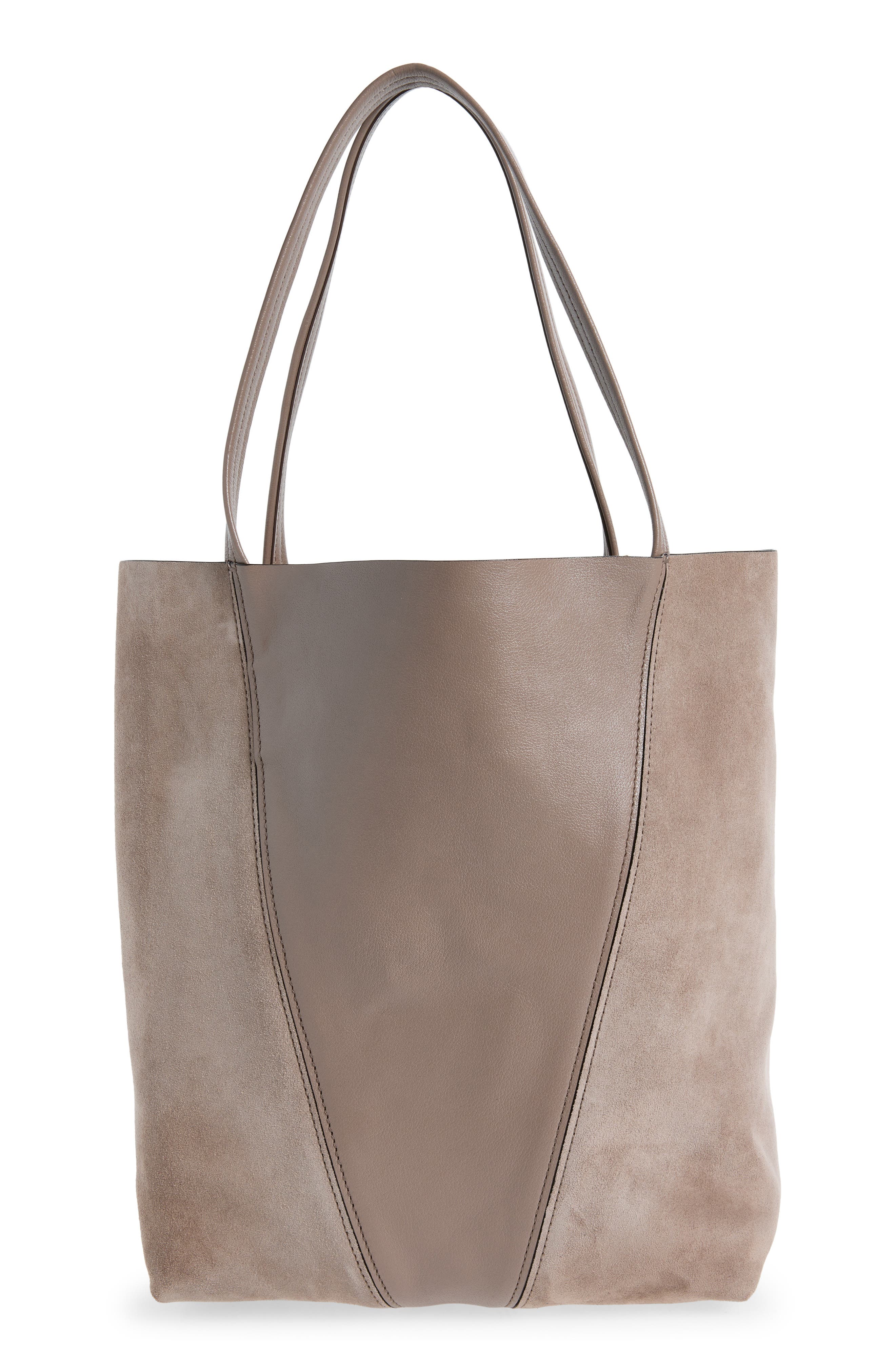 Medium Spin Leather & Suede Tote, Alternate, color, TWILIGHT PURPLE