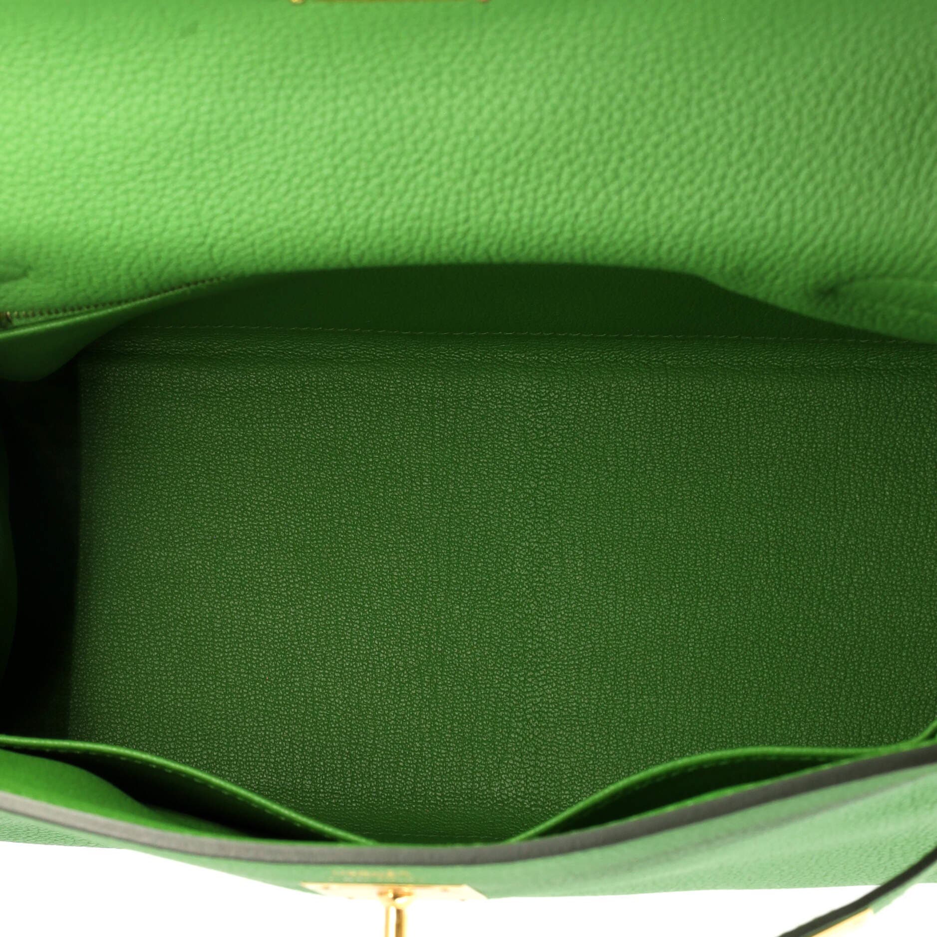 Pre-Owned Hermes Kelly Handbag Green Togo with Gold Hardware 28, Alternate, color, 