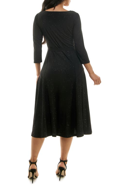 Nina Leonard Sylvia Midi Dress In Black