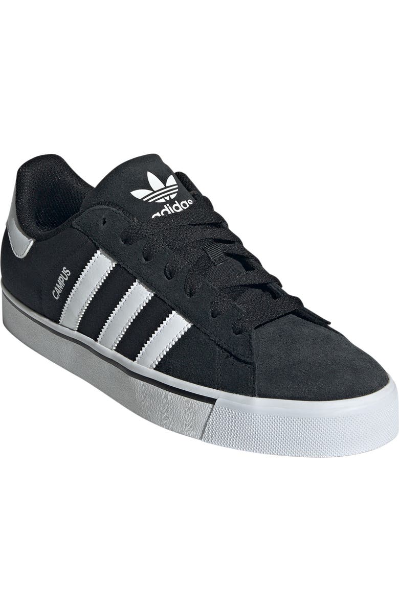 adidas Campus Vulcanized Sneaker, Main, color, Black/ White/ Gum