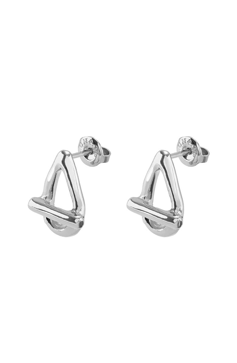 UNODE50 Drop Oval Link Shaped Earrings, Alternate, color, Silver