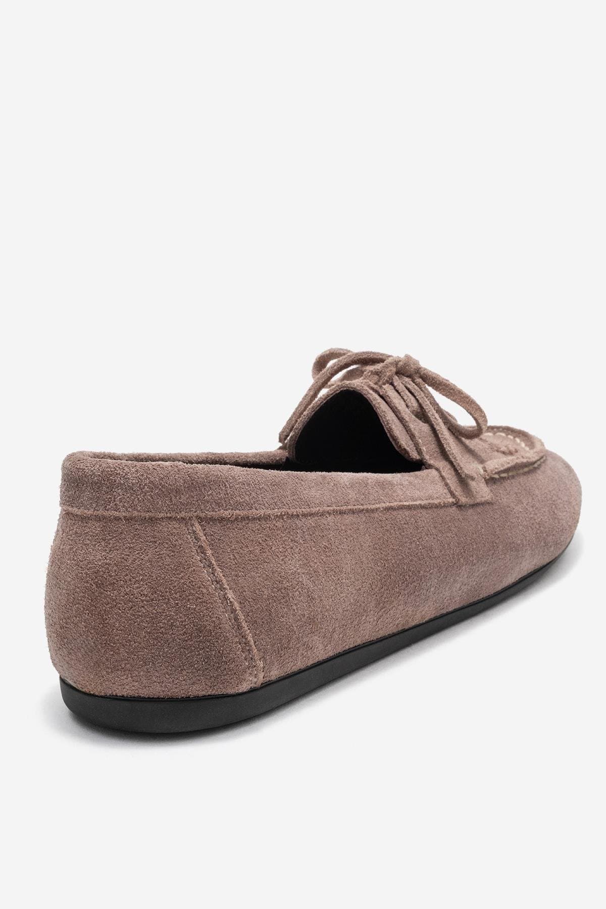 Lorven Leather Lace Up Loafer, Alternate, color, Light Brown Suede Leather