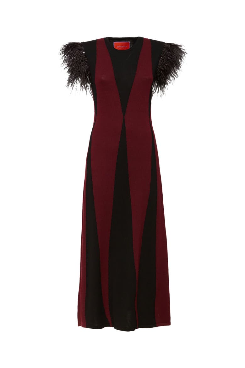 Harlequin Sleeveless Dress Bordeux / Black, Alternate, color, Bordeux / Black
