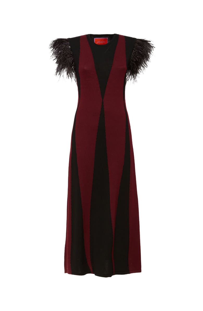 La DoubleJ Harlequin Sleeveless Dress Bordeux / Black, Alternate, color, Bordeux / Black