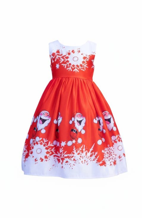 Fun With Santa Holiday Scene Dress (Toddler, Little Kid & Big Kid)