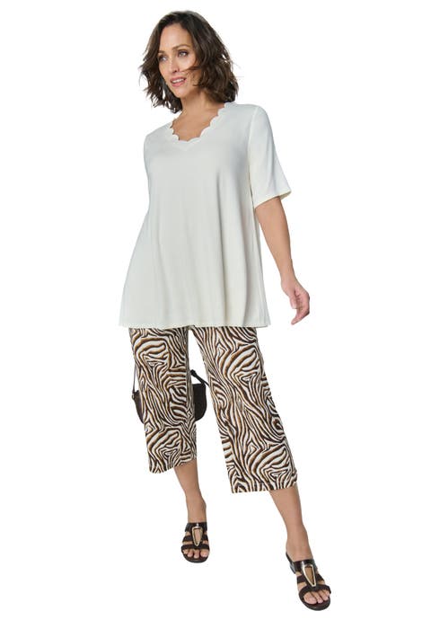 Everyday Stretch Knit Wide Leg Crop Pant (Plus)