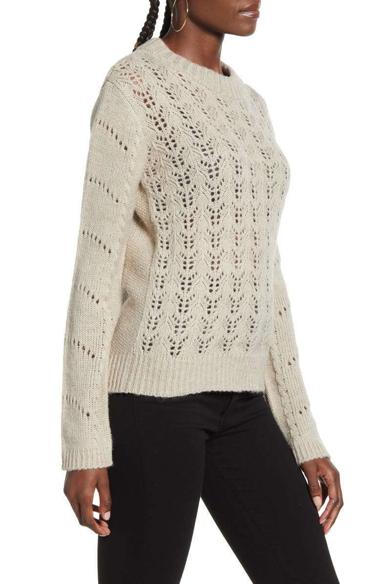 English Factory Pointelle Knit Sweater, Alternate, color, 