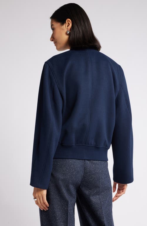 Nordstrom Brushed Bomber Jacket In Navy Night