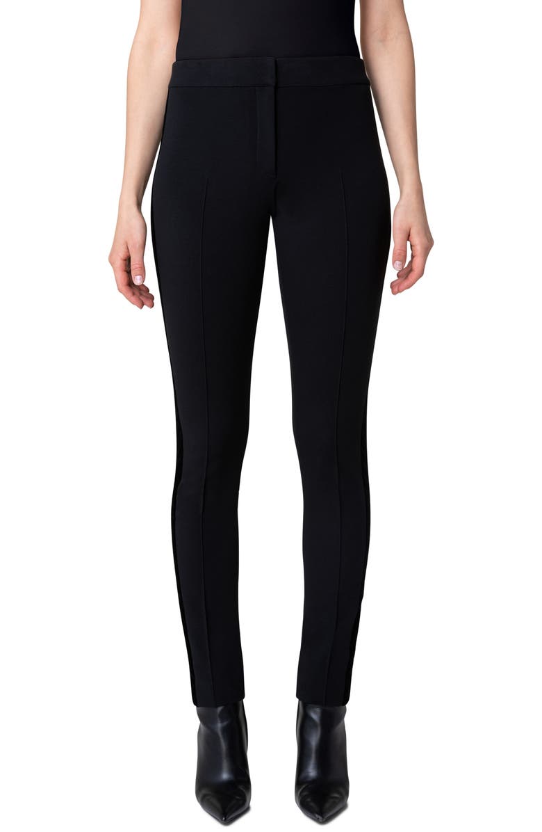 Akris punto Mara Tuxedo Stripe Slim Fit Jersey Pants, Main, color, 