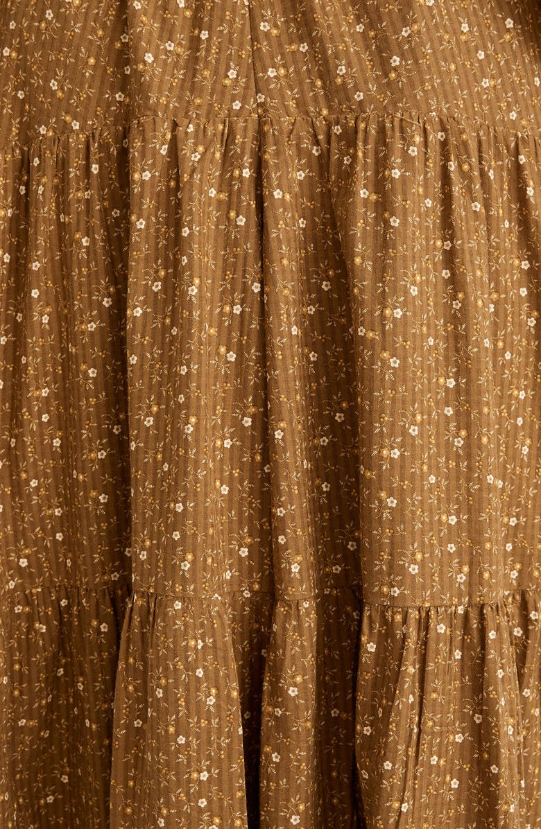 Madewell Daisy Stitch Ruffle Sleeve Tiered Midi Dress, Alternate, color, 