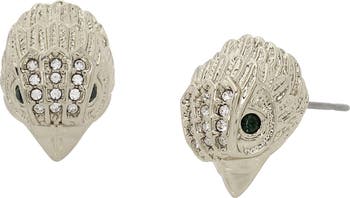 Pavé Crystal Eagle Head Stud Earrings