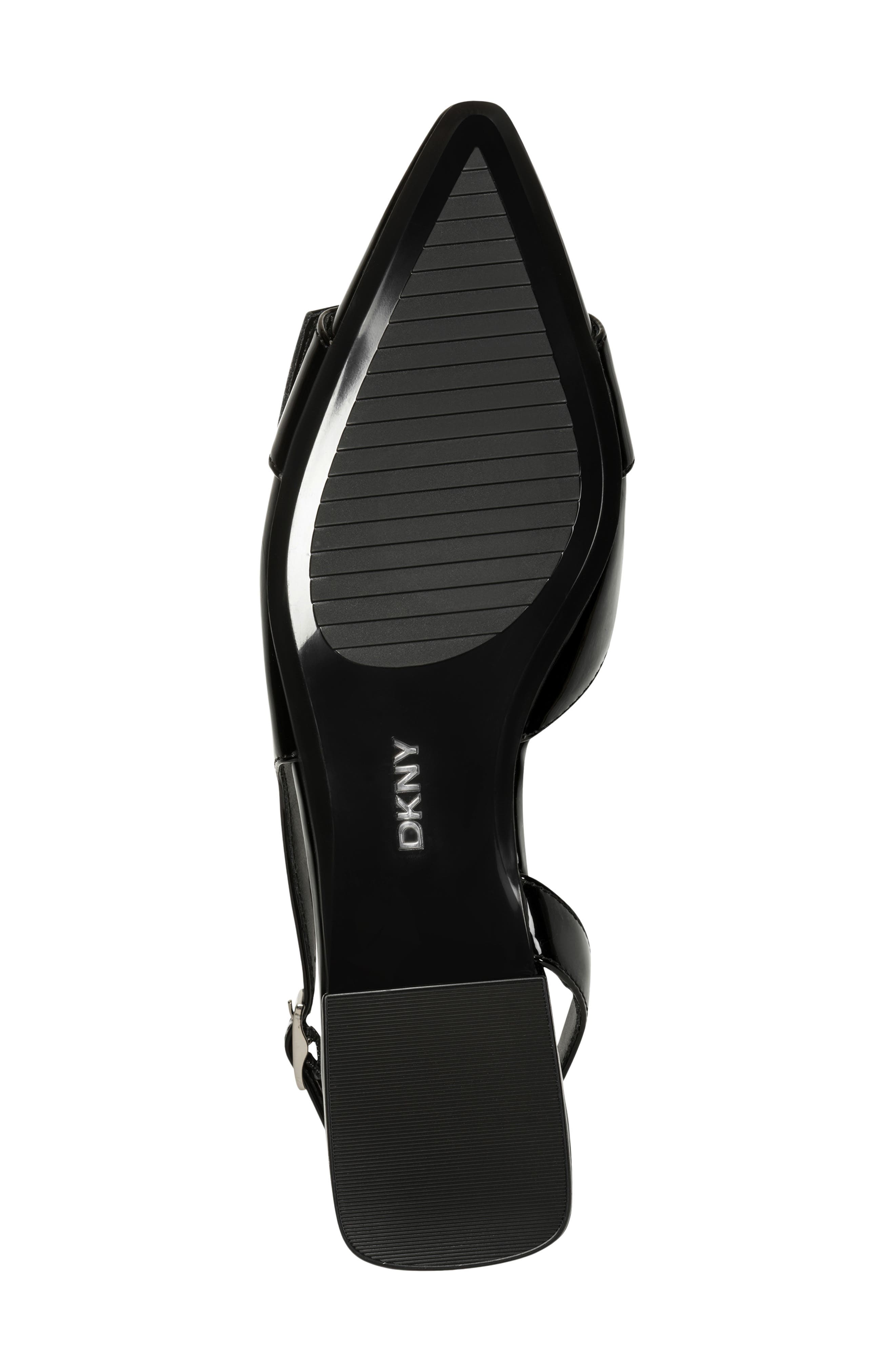 DKNY Clemma Pointed Toe d'Orsay Flat, Alternate, color, Black/Black