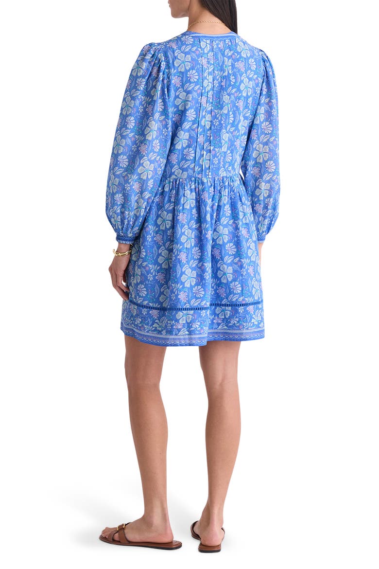Nora Print Pintuck Long Sleeve Dress, Alternate, color, HIBISCUS BREAKER