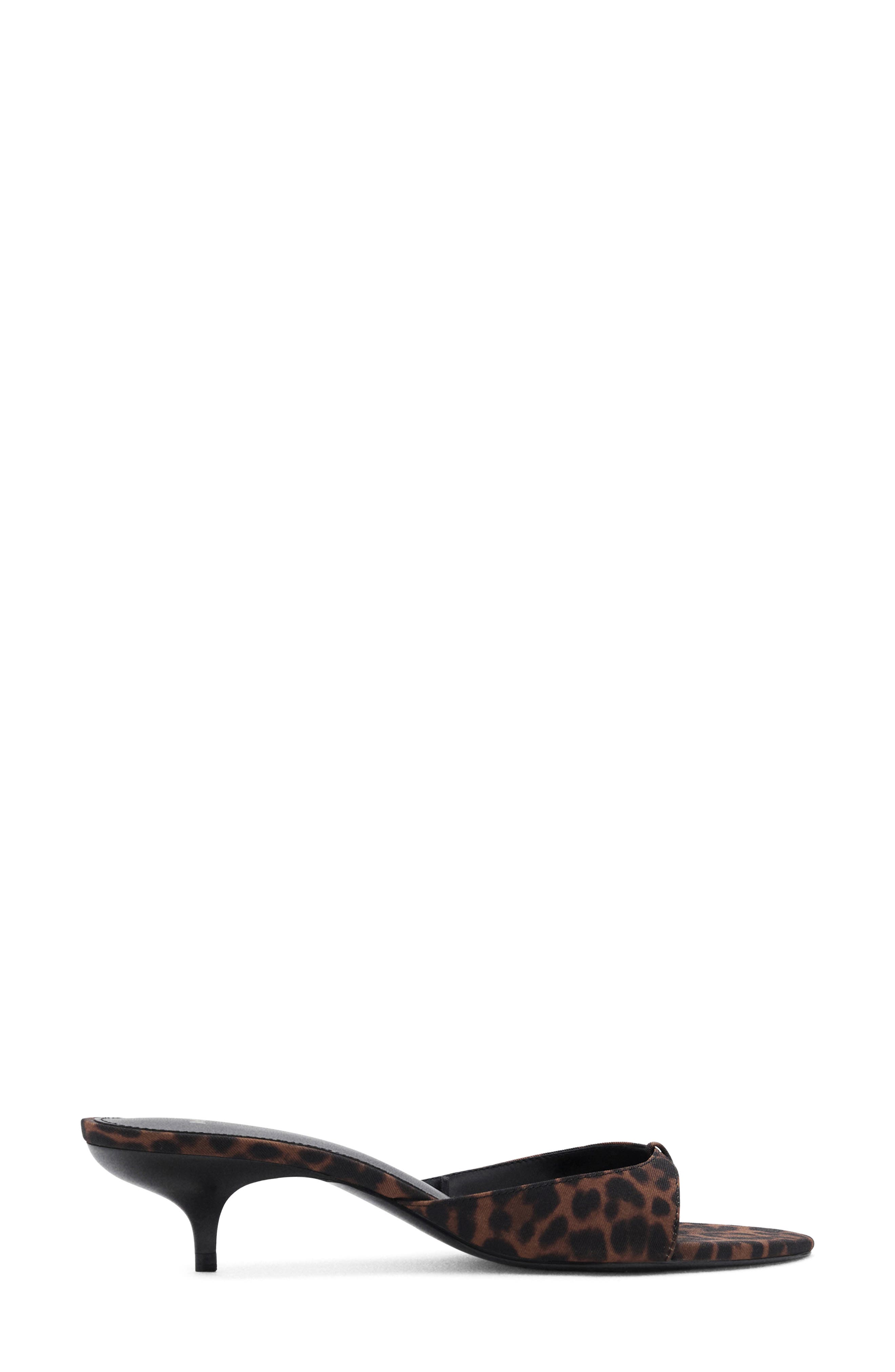MANGO Leopard Print Kitten Heel Sandal, Alternate, color, 