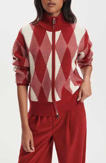 Karina Argyle Jacquard Knit Cardigan