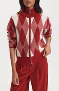 Varley Karina Argyle Jacquard Knit Cardigan