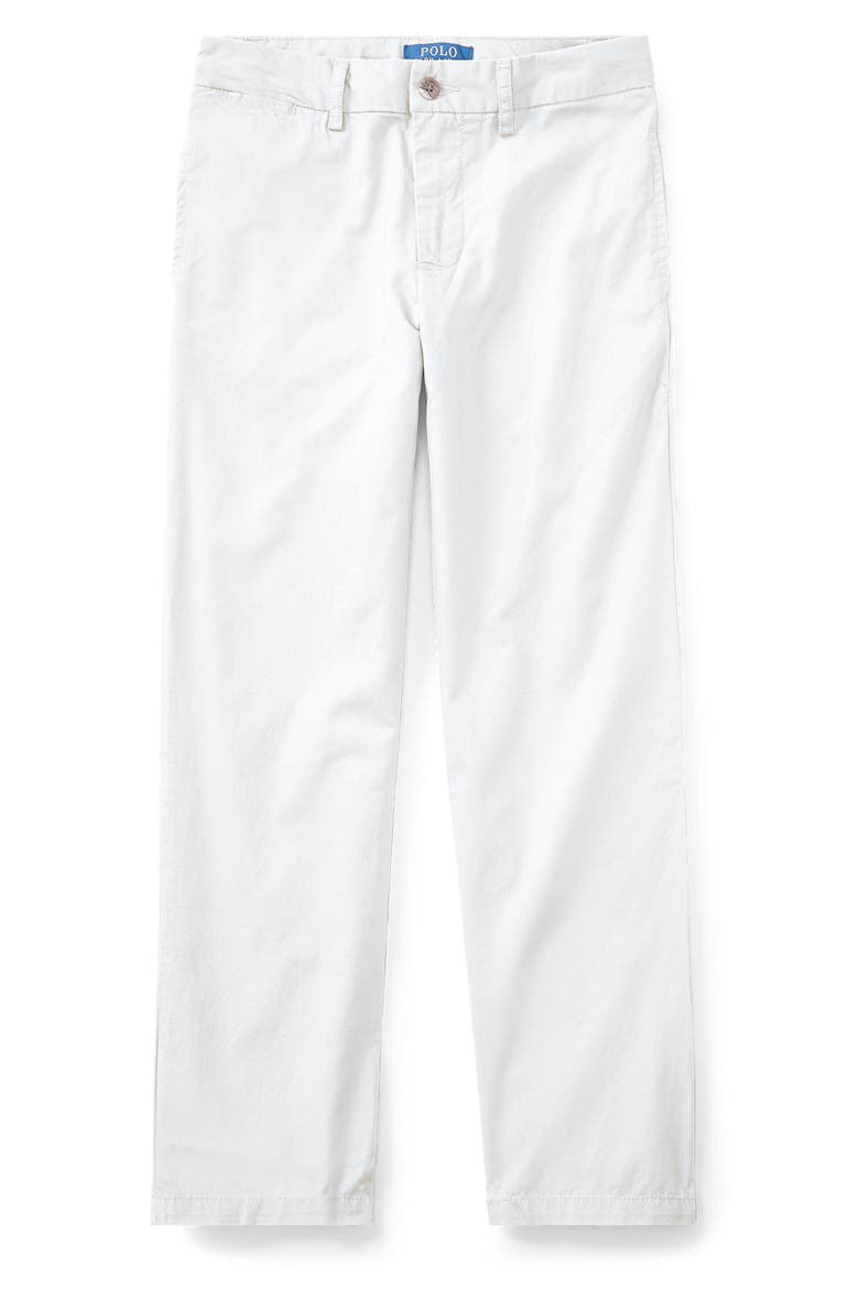 Kids' Straight Fit Flex Abrasion Twill Chinos, Main, color, WHITE