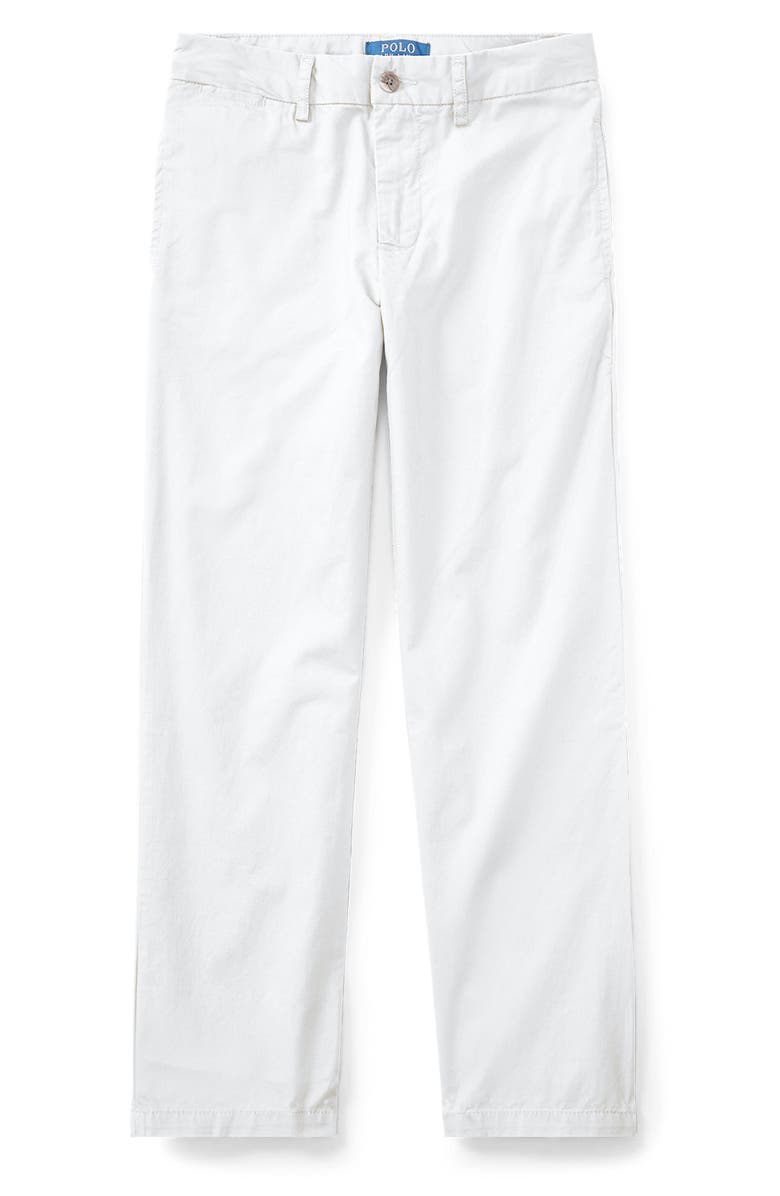 Polo Ralph Lauren Kids' Straight Fit Flex Abrasion Twill Chinos, Main, color, White