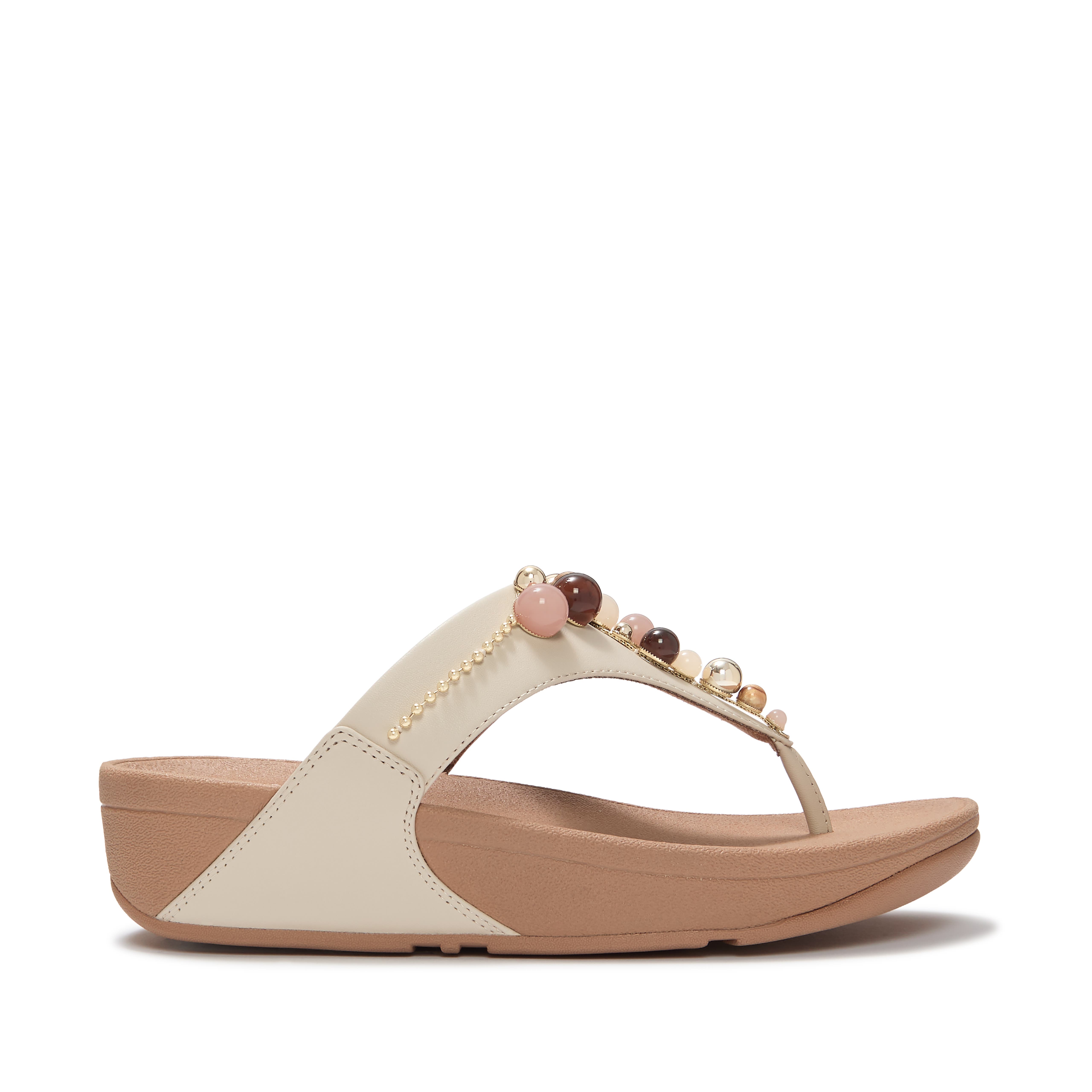 Lulu Beaded Toe-Post Sandals, Alternate, color, Paris Beige