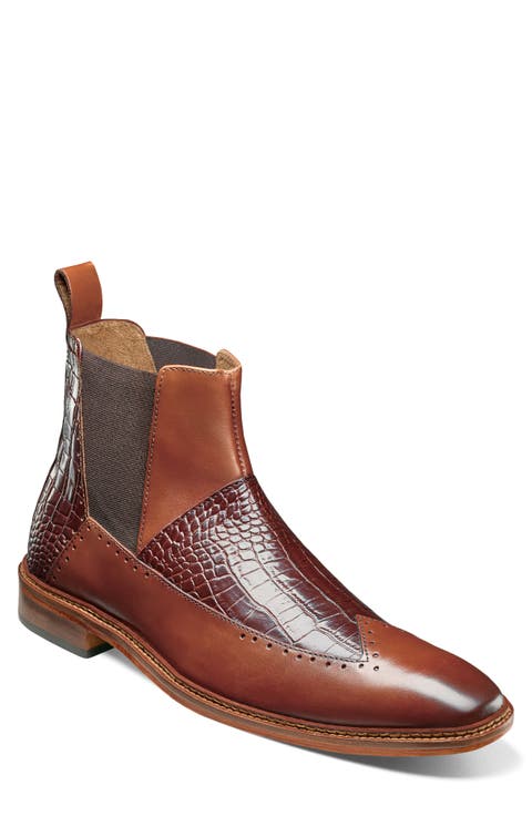 Garza Leather Wingtip Chelsea Boot