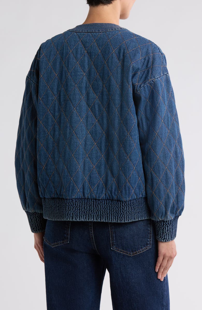 Veronica Beard Glennon Quilted Denim Jacket, Alternate, color, 